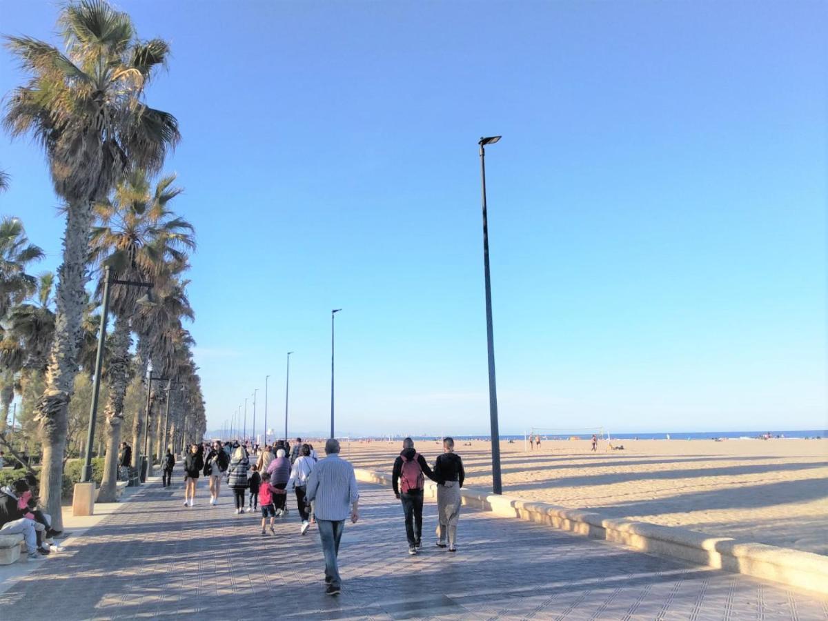 Acogedor Estudio A Metros De La Playa, Con Zonas Comunes Y Terraza 3B Valencia Buitenkant foto